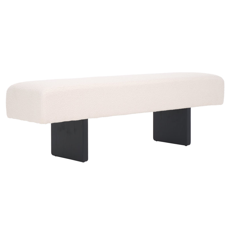 Lavdim Boucle Upholstered Bench, Black