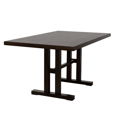 60 ″ Wide Dark Brown Solid Wood Rectangular Dining Table
