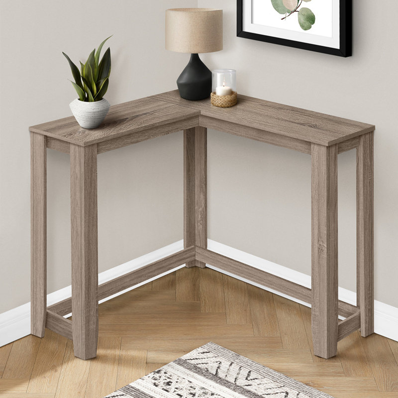 Table d'appoint, console, vestibule, étroit, d'angle, stratifié brun, contemporain, moderne, Taupe