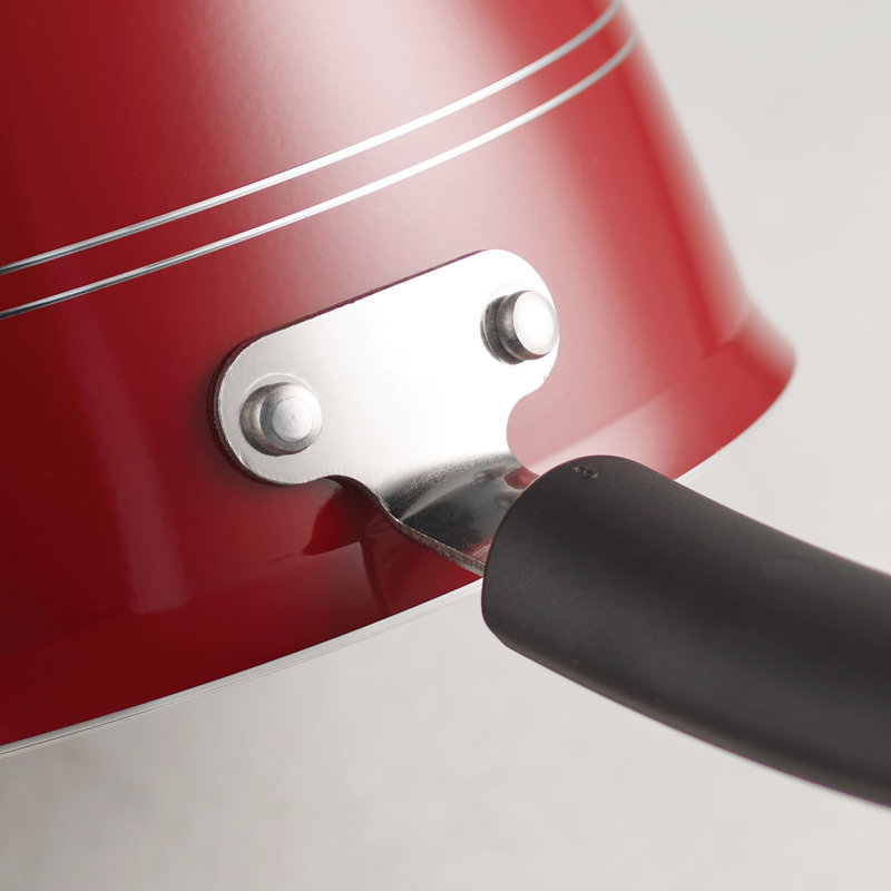 1,25 pte Casserole antiadhésive en aluminium avec couvercle, 1,25 pte, Framboise
