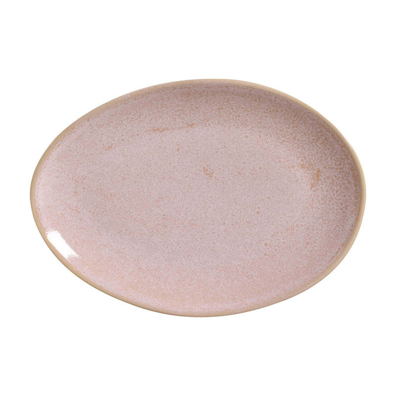 Oval Dessert Plate Stoneware 8.86" Litchi