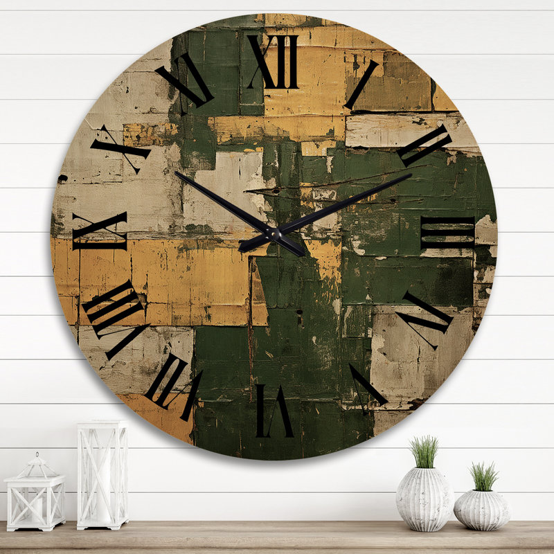 Horloge murale jaune sur fond jaune, Très grand