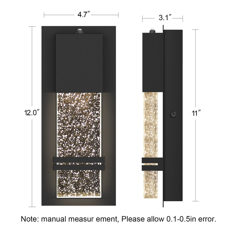 LED Flush Mounted Sconce, 14.29" H x 11.89" W x 7.28" D