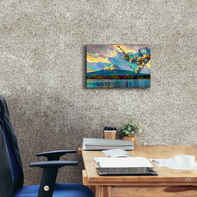 «Japon Mont Fuji» par Pierre Gavidia, art mural sur toile, 18 po x 12 po, H 12 po x l 18 po