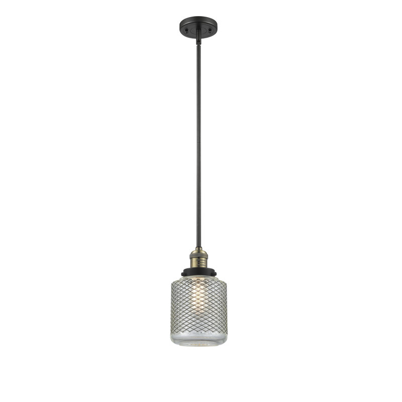 Luminaire suspendu cylindrique à 1 lumière Iyana, Laiton antique noir, Ampoule non incluse