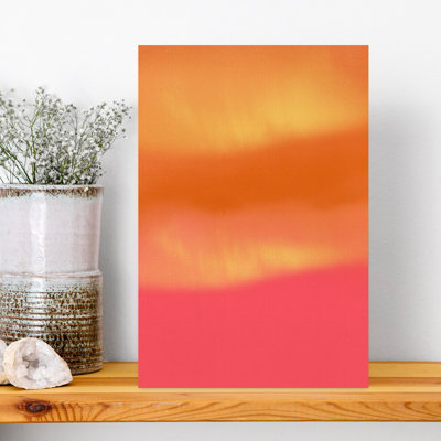 Abstraction en néon, rose, orange, jaune, abstrait, paysage contemporain coloré, art mural