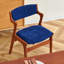 Chaise d'appoint bleue rembourrée (ensemble de 2)-102274563