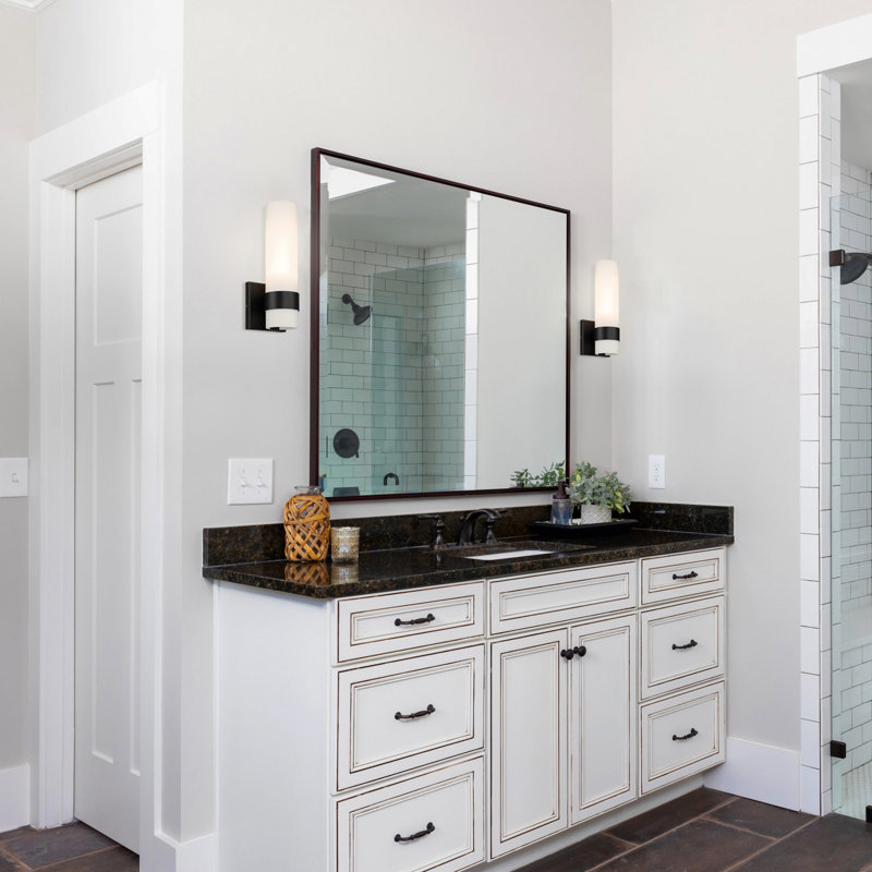  Modern ADA Bathroom Sconce Light with White Glass for Corridor Hallway & Living Room