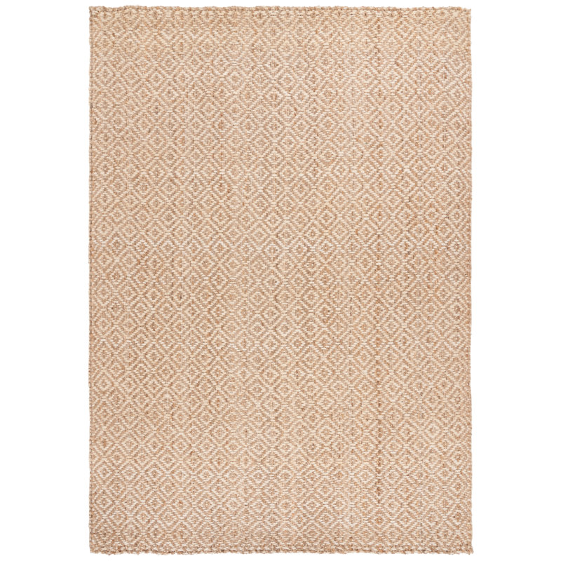 Ivory Geometric Tufted Handmade Washable Rug 5' x 8'