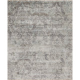 European Reserve Handmade Silk and Wool Floral and Geometric Area Rug
