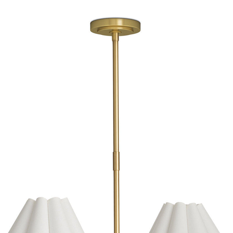 Polly 6-Light Chandelier, Natural Brass, White