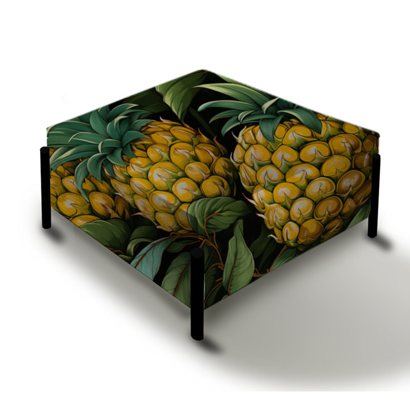 Pineapple Delight - motif tropical - grand repose-pieds carré tropical