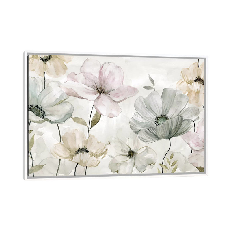 «Garden Grays» par Carol Robinson - reproduction, Pas de tapis, Toile blanche encadrée, H 40 po x l 60 po x 1,5 po