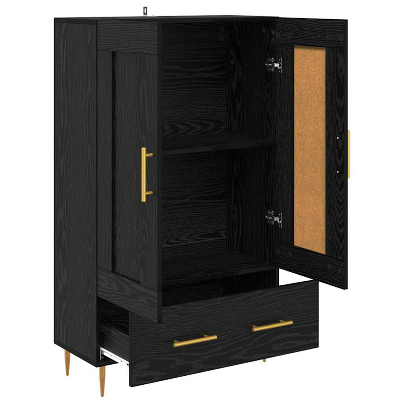 Highboard Accent Chest, Black Oak
