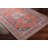 Bria Machine Washable Oriental Burnt Orange/Blue Area Rug-1972665160