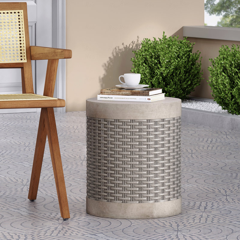 Table d'appoint d'extérieur ronde en béton