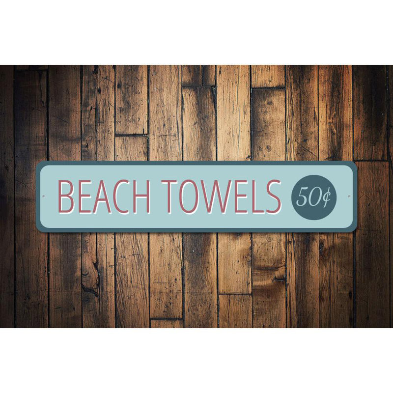 Plaque de plage en aluminium, H 6 po x l 24 po x P 0,06 po