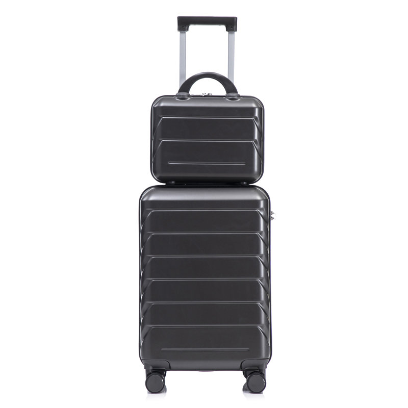14 "/ 20" 2 pièces / ensemble dans un bagage à roulettes en ABS, 22.2" H x 14.4" W x 9.1 " D, Dark Gray