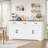 Adra 59"W Farmhouse Buffet Sideboard Cabinet With Adjustable Shelves, Wood Storage Cabinet With 3 Drawers & 4 Cabinet Doors, White/Brown-1606620980