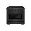 ZLINE 36 in. Paramount Gas Range with Convection Oven in Black Satin Steel with 6 Brass Burners
