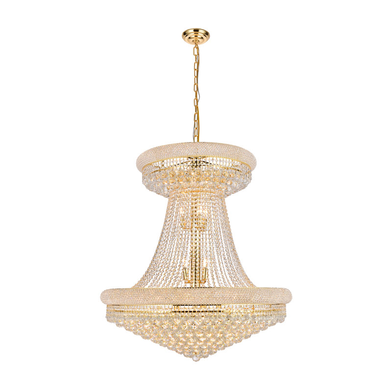 Elegant Lighting Primo 28 light Gold Chandelier Clear Royal Cut Crystal, Royal Cut, Gold