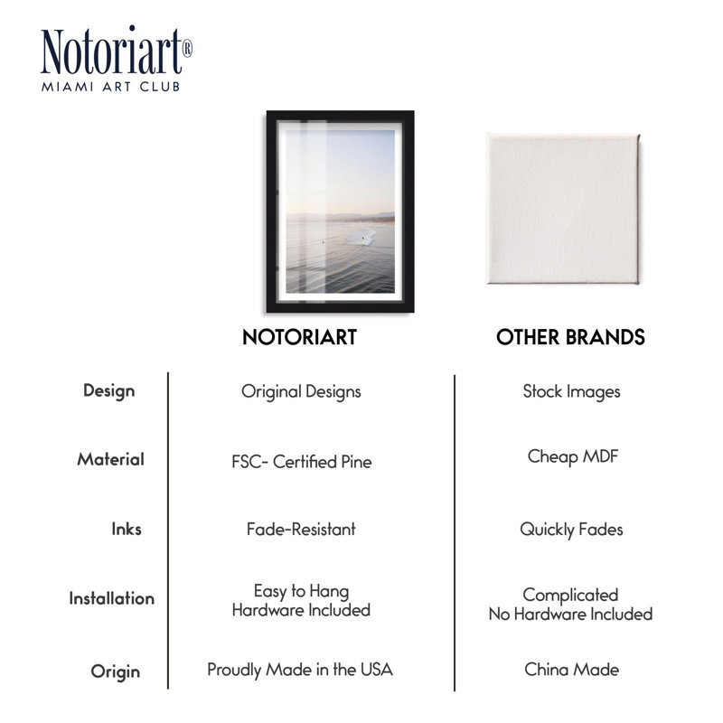 «Misty Morning Surf Shadowbox Print Coastal Art Prints» par Notoriart, H 31 po x l 21 po, Noir