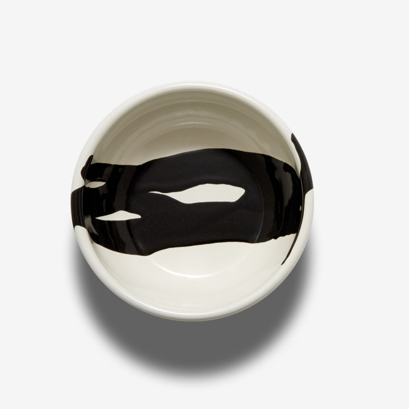 Crow Canyon Enamelware Drip Cereal Bowl, White