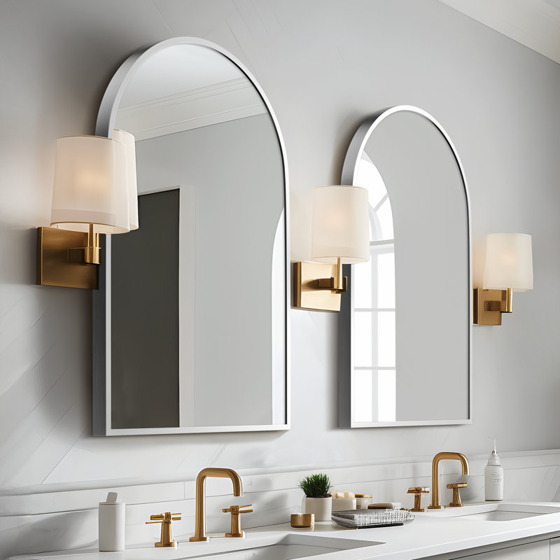 Metal Arch Mirror, Silver