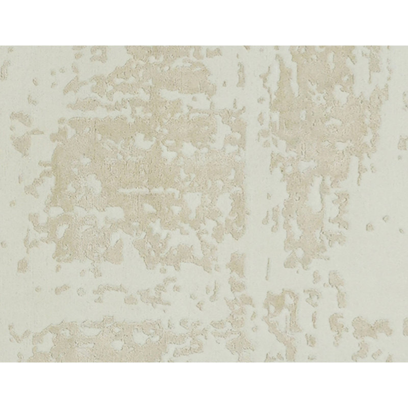 High-Quality Hand-Knotted White Area Rug, Rectangle 5 pi x 8 pi