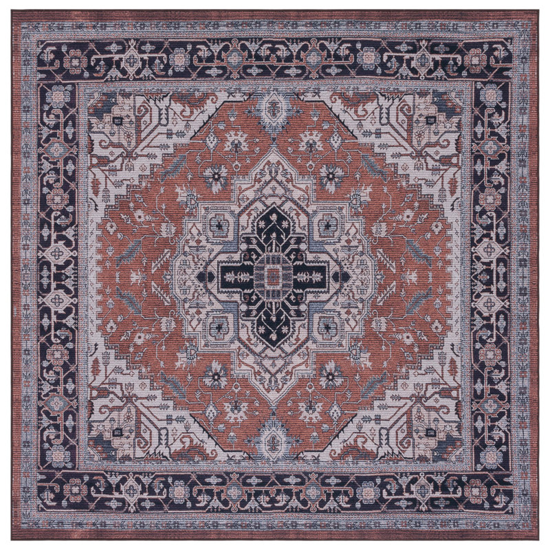 Isai Performance Machine Washable Oriental Rug, Square 6'