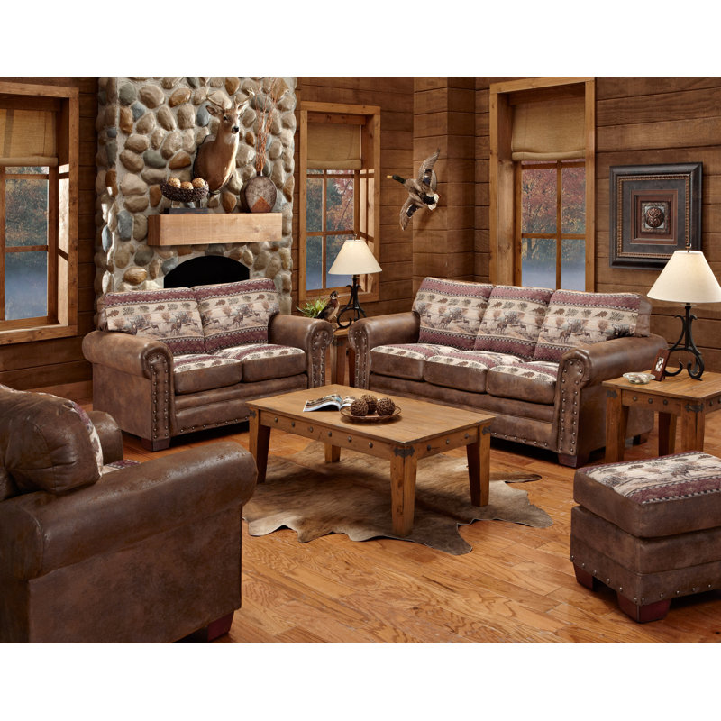 Causeuse à accoudoirs arrondis de 67 po Escobar, Microfibre / microsuède rouge rouille