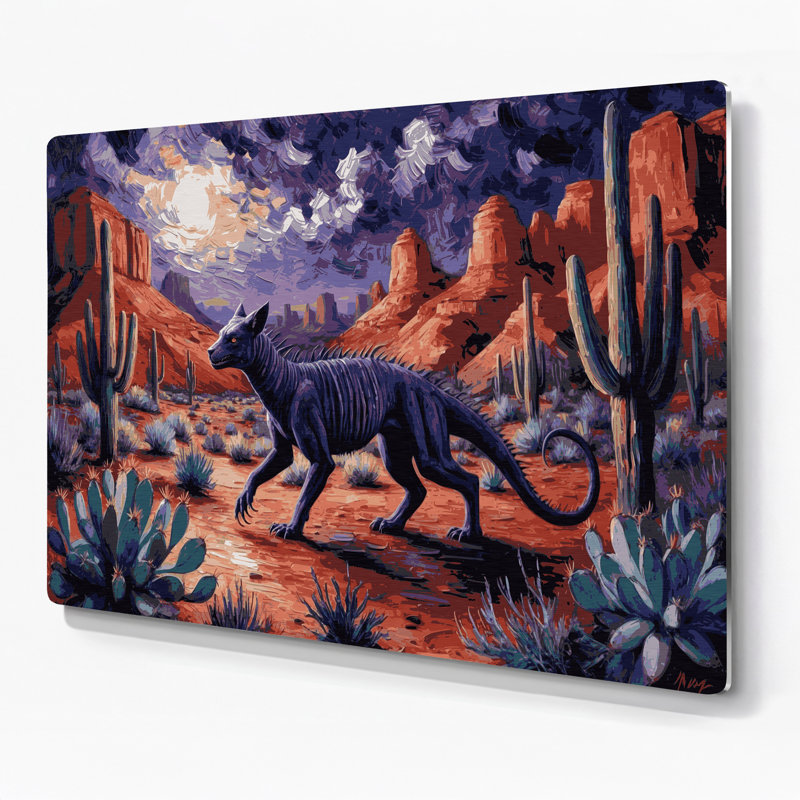 «Southwestern Animals» Chupacabra 13, art mural en métal brun, H 144 po x l 216 po x P 0,05 po
