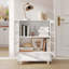 Buffet minimaliste blanc avec portes doubles en verre et tiroir-1841090722