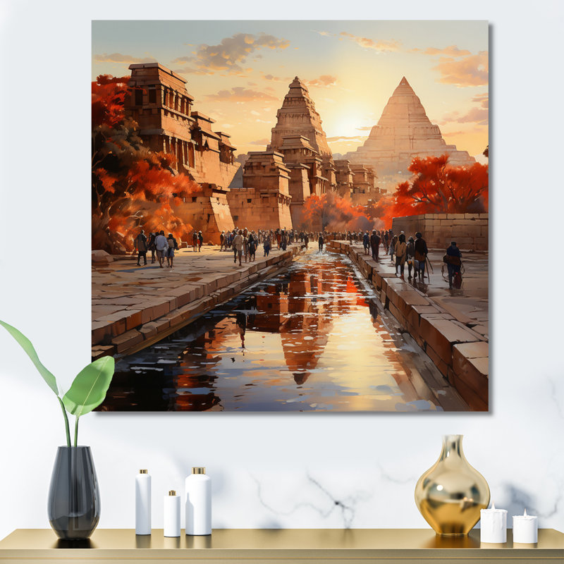 " Egypt Journey To Karnak ", 36" H x 36" W x 1.5" D, Wrapped Canvas