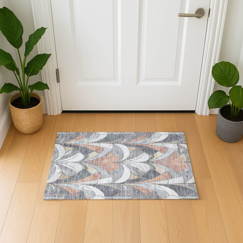 Premium Machine Washable Mayfield modern Rug, 1'8" x 2'6", Gray