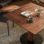Table de salle à manger rectangulaire en bois massif noyer et noir-118773787
