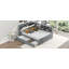 Lit plateforme en bois avec lit gigogne, tablettes et tête de lit-1895569885