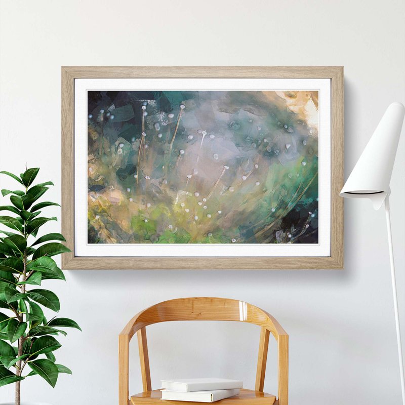 The Wild Flowers in Abstract - Picture Frame Graphic Art Print, Oak, 40cm H x 60cm W x 2cm D