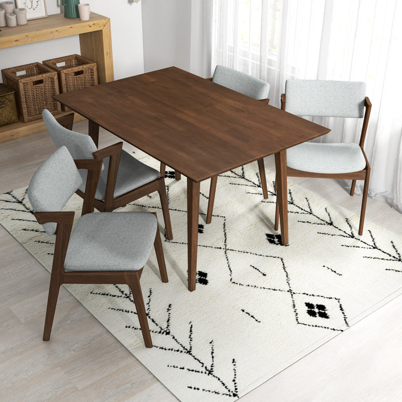 Ensemble repas pour 4 personnes Karlhans, Gris clair, H 29,5 po x L 47 po x l 29,5 po