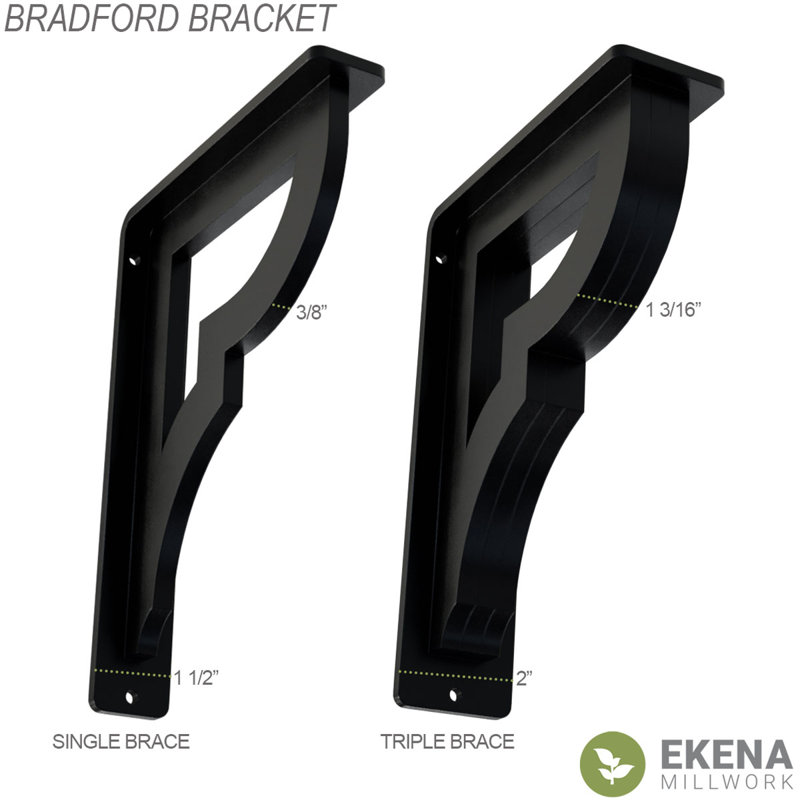 Support en fer forgé Bradford, 1,5 po x 8 po