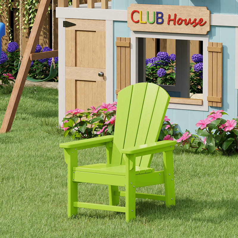 Laguna Kids All-Weather Poly Adirondack Chair, Lime