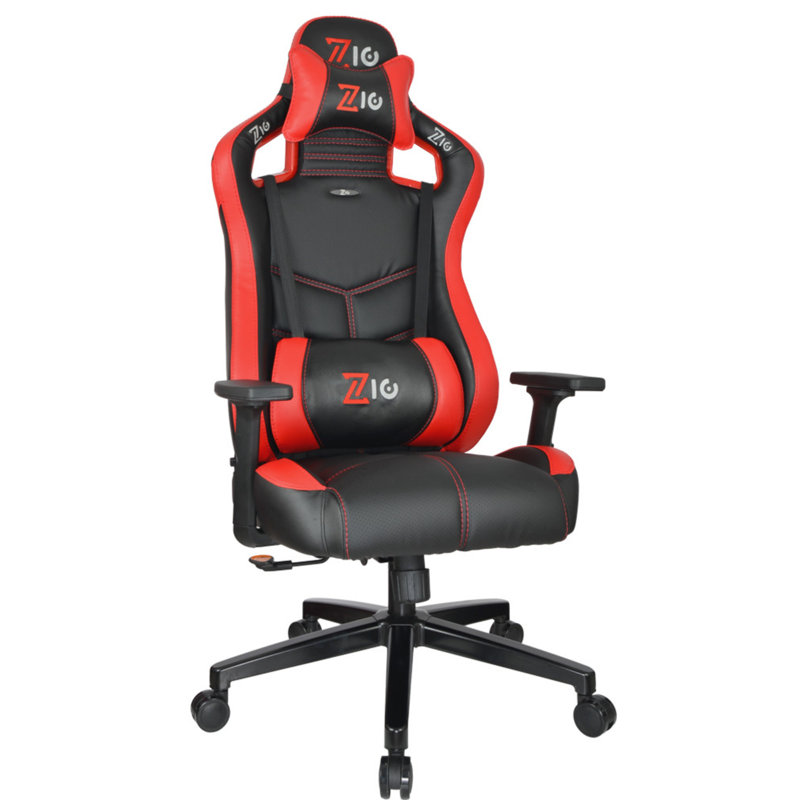 Ergonomic Gaming Chair, Red & Black, 25.9 x 55.1 x 18.1 inches | 100% Polyurethane, Adjustable Seat Height: 22.4 - 23.6 inches | Modern Design with Durable Plastic Legs, Perfect for Gamers & Home Offices