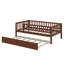 Lit de jour simple en bois charmant avec lit gigogne sous le lit et garde-corps de sécurité-1996840684