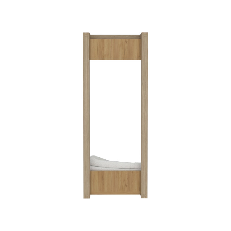 Wall Towel Rack With Shelf And Hanging Bar, Natural Oak