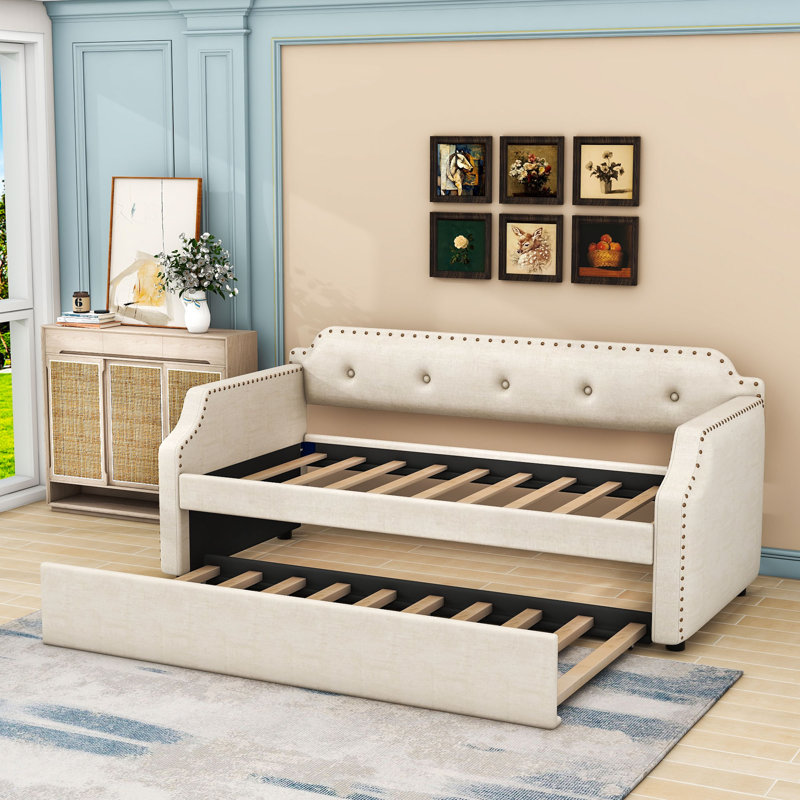 Upholstered Daybed with Trundle