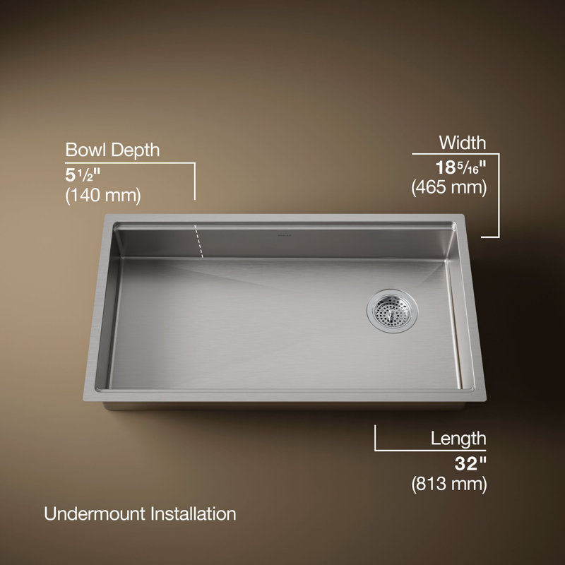 Strive® 32 In. Undermount Single-Bowl Workstation Kitchen Sink