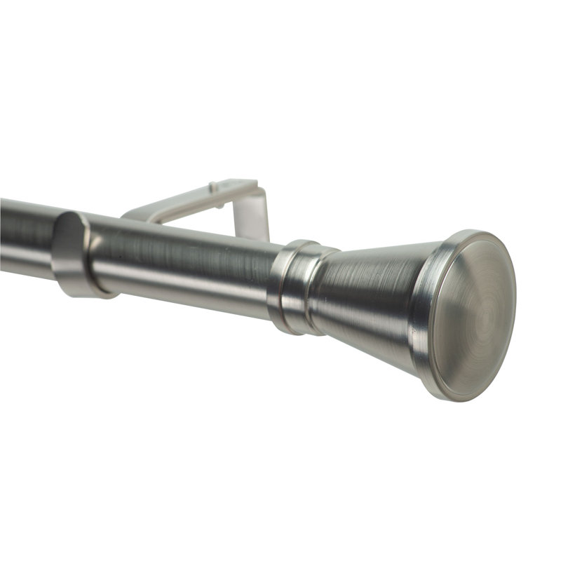 Tringle à rideaux simple 1,125 po Kailey, Argent, H 3,5 po x l 96 po x P 5,25 po