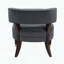 Fauteuil d'appoint en velours Barrel-Back gris foncé - pieds espresso