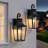 Amla 1 - Light 16''H Black Iron Outdoor Wall Light with Tempered Glass and Dusk to Dawn-1694064030