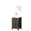 Meuble-lavabo en chêne brun de 51 cm (L) x 46 cm (P) avec comptoir en acrylique et miroir inclus - Fabrication de qualité et design élégant